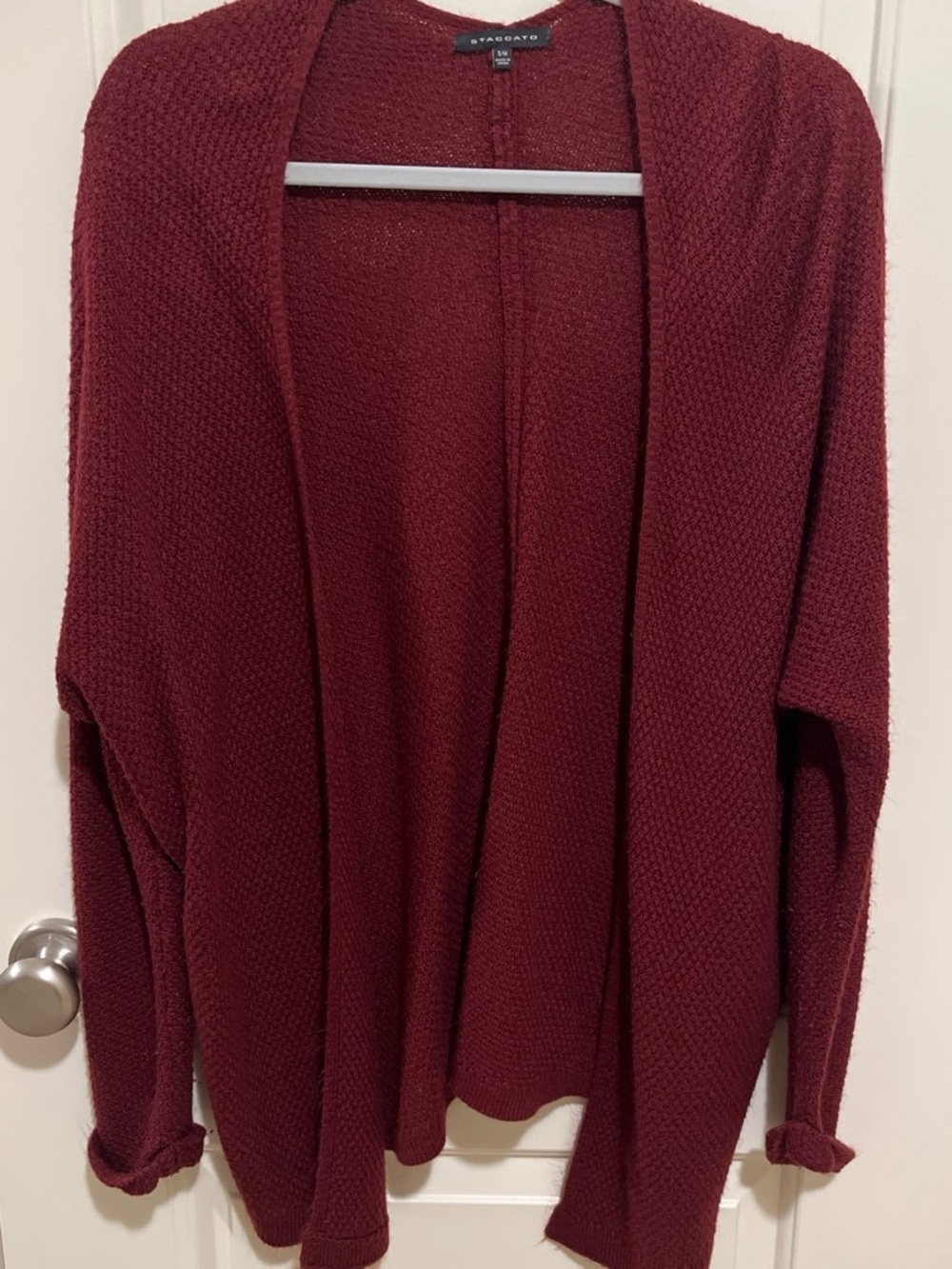 Staccato Open-Front Cardigan - Wine